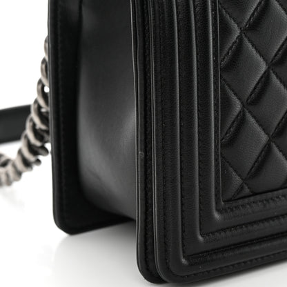 Chanel Lambskin Quilted Medium Boy Flap Black 14 of 16