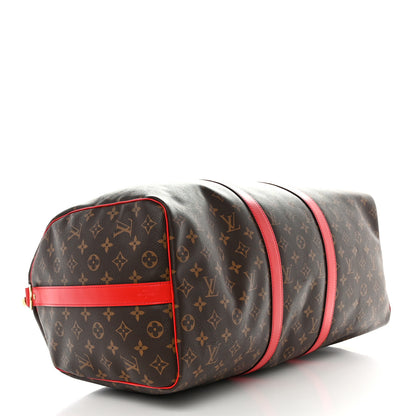 Louis Vuitton Calfskin Monogram Keepall Bandouliere 50 Coquelicot 3 of 10