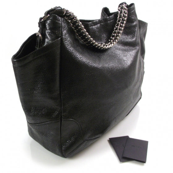 Cervo Lux Chain Shoulder Bag Black