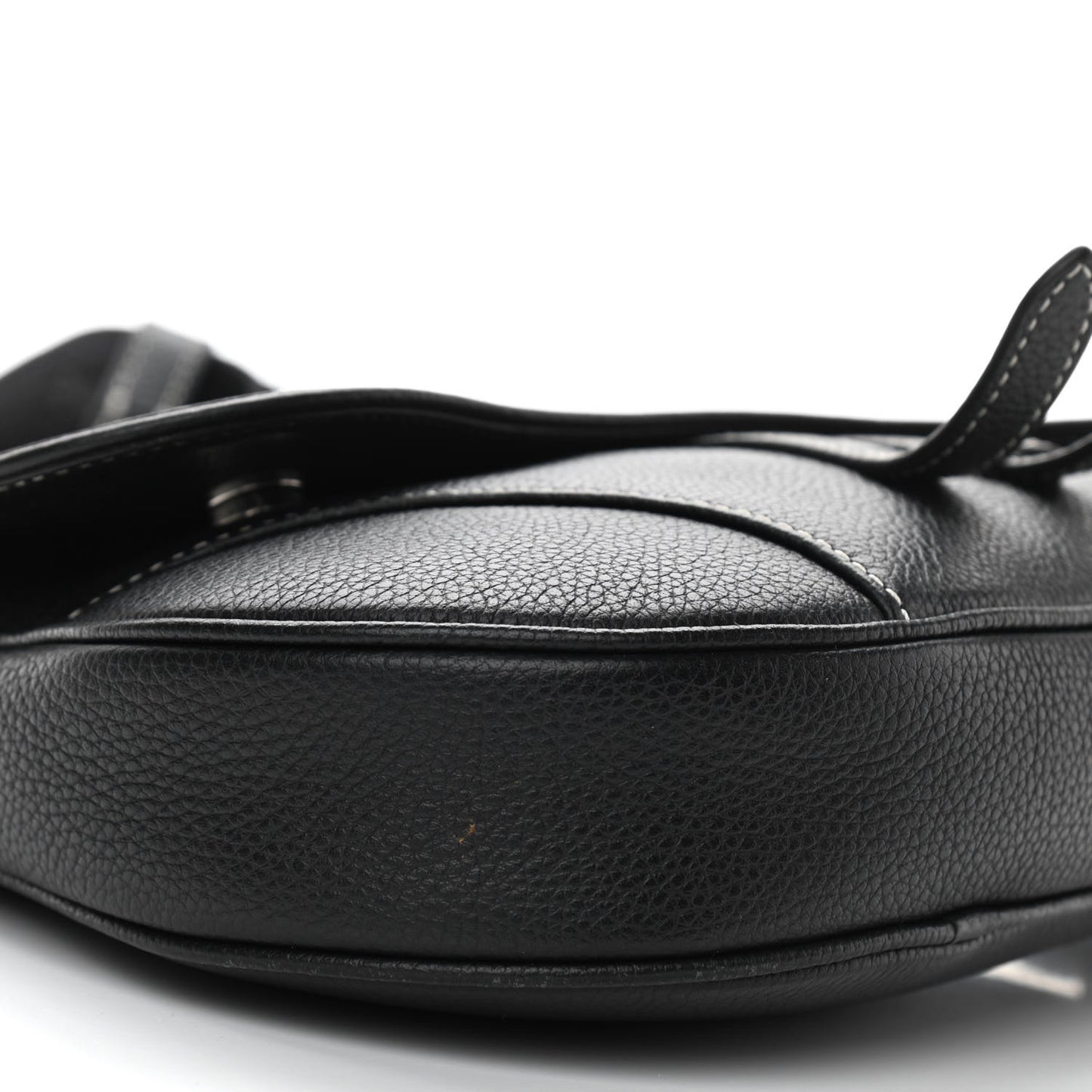 X SHAWN STUSSY Grained Calfskin Saddle Bag Black