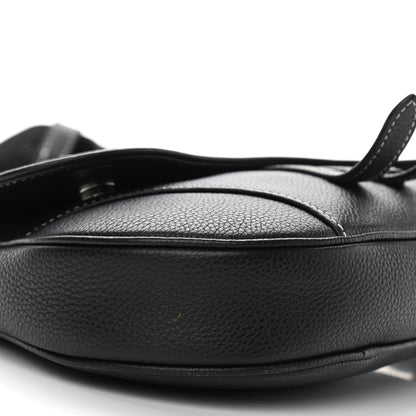 Christian Dior X SHAWN STUSSY Grained Calfskin Saddle Bag Black 9 of 11