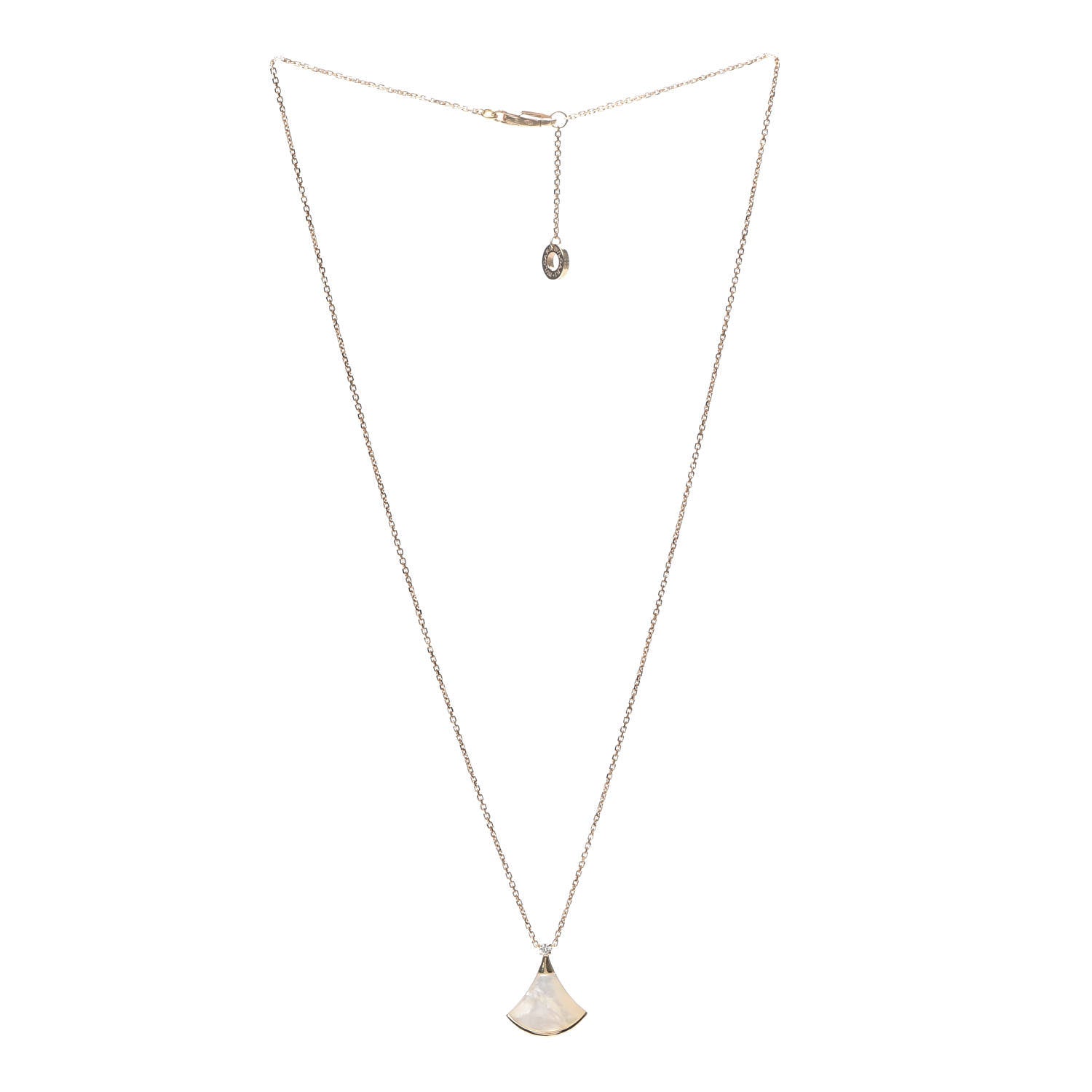 Bulgari 18K Rose Gold Diamond Mother of Pearl Small Divas' Dream Pendant Necklace 3 of 8