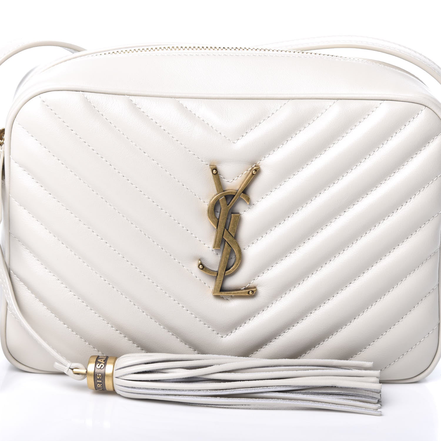 Saint Laurent Calfskin Matelasse Monogram Lou Camera Bag Crema Soft 7 of 9