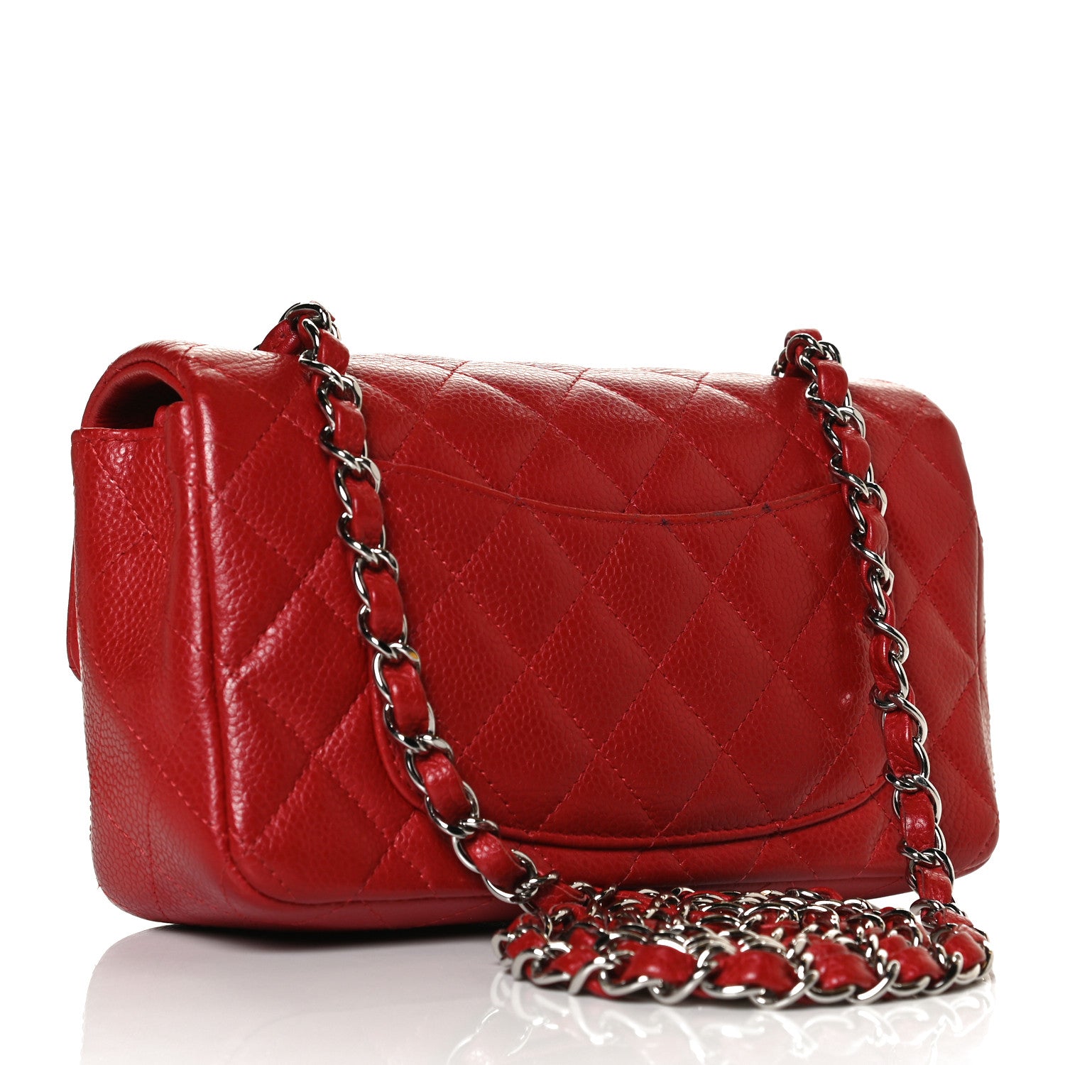 Chanel Caviar Quilted Mini Rectangular Flap Red 3 of 11