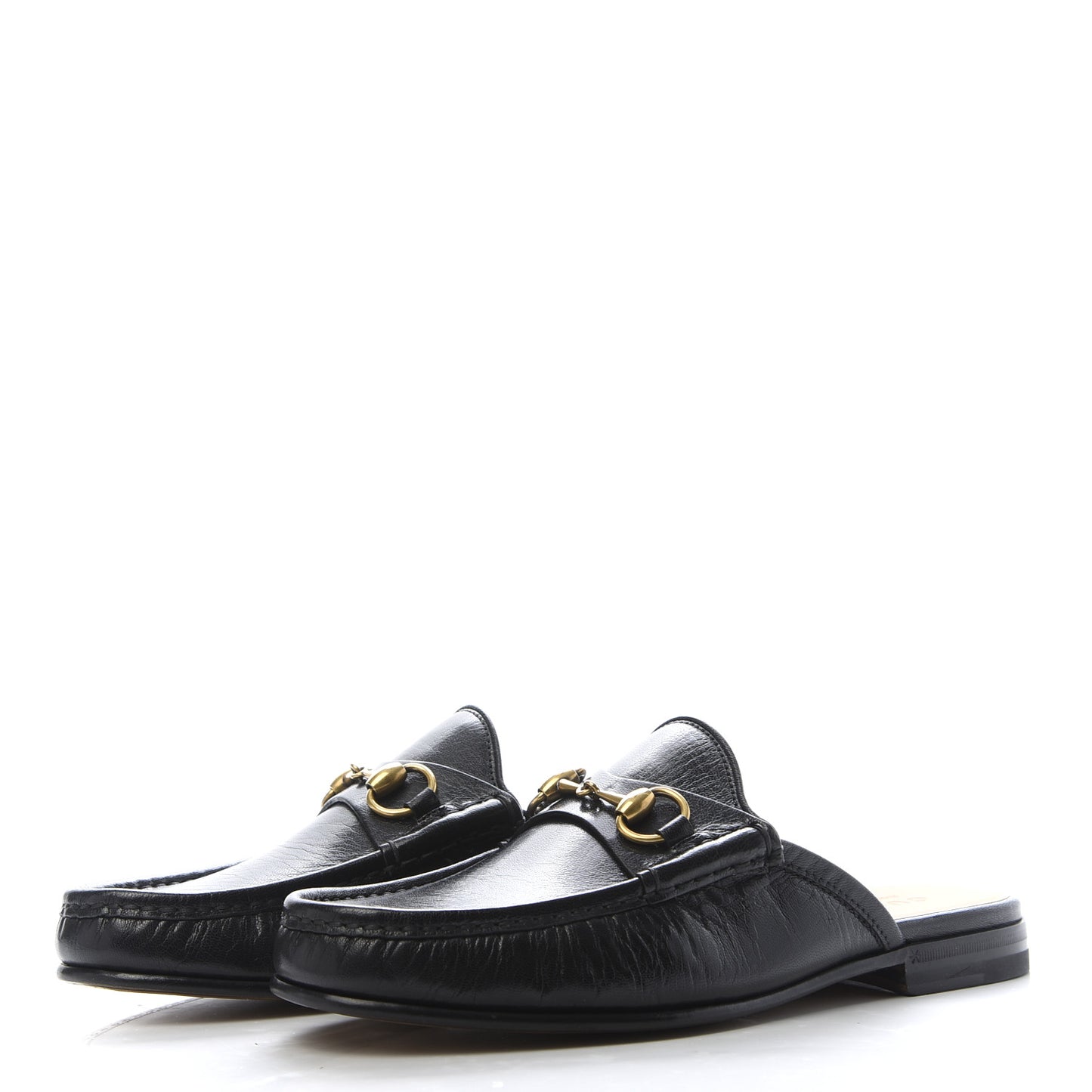 Goatskin Mens Horsebit Slippers 7 Black