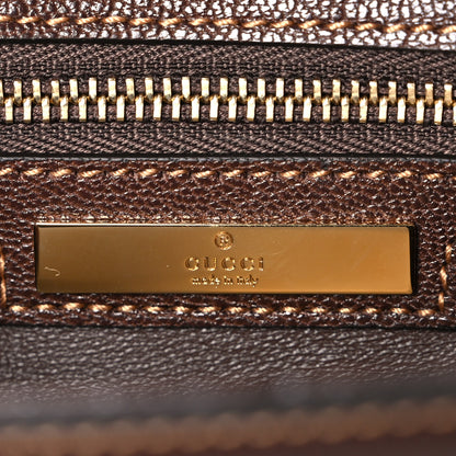 Gucci Monogram Medium Ristretto Horsebit Flap Shoulder Bag Sand Brown 6 of 10