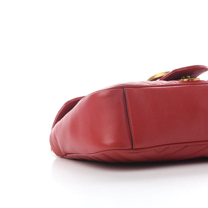 Gucci Calfskin Matelasse Small GG Marmont Shoulder Bag Hibiscus Red 7 of 8