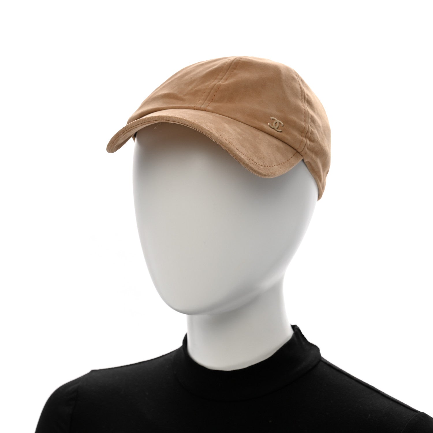 Chanel Suede Goatskin CC Cap Hat Beige 2 of 10