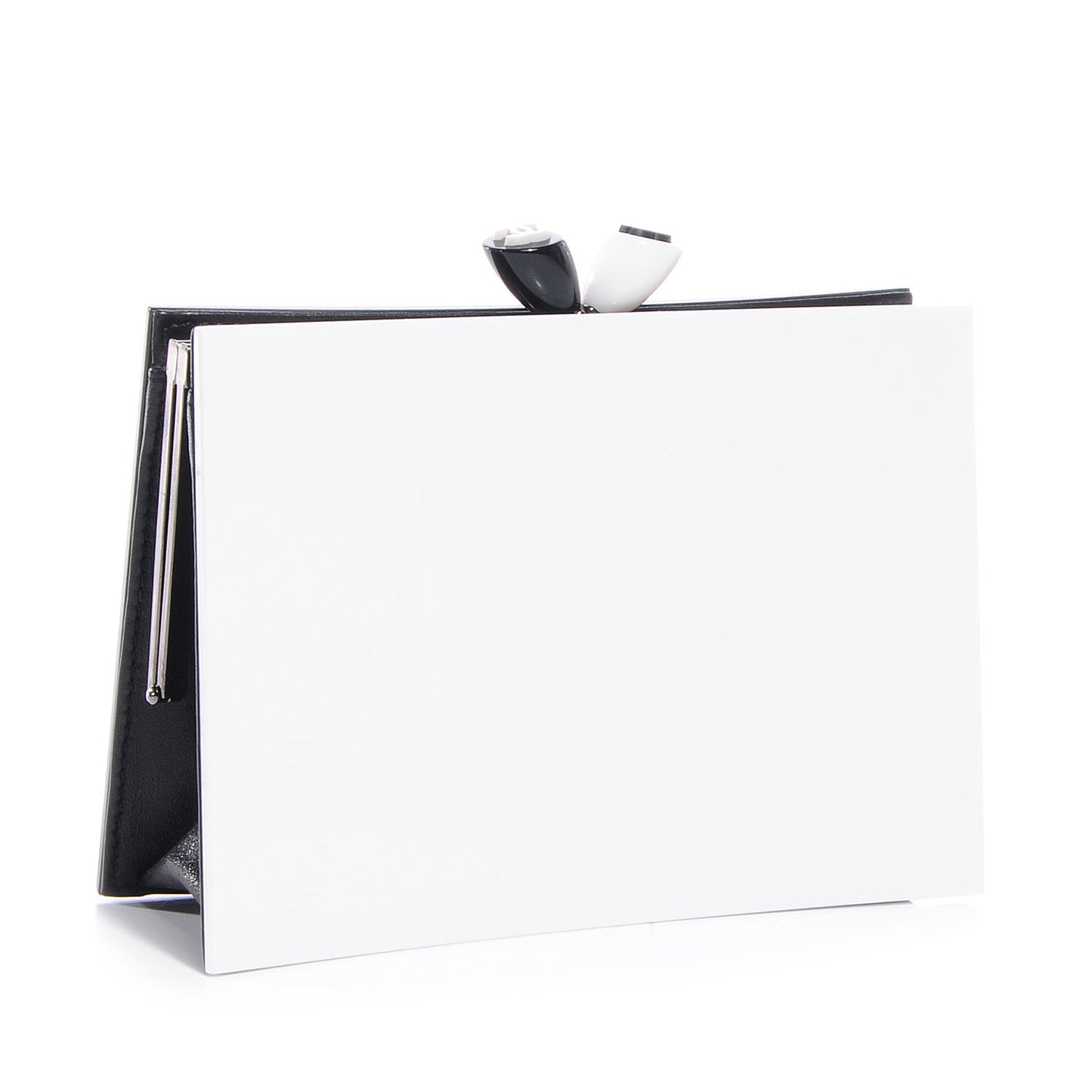 Acrylic Frame Clutch Black White