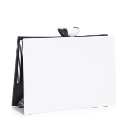 Chanel Acrylic Frame Clutch Black White 3 of 9