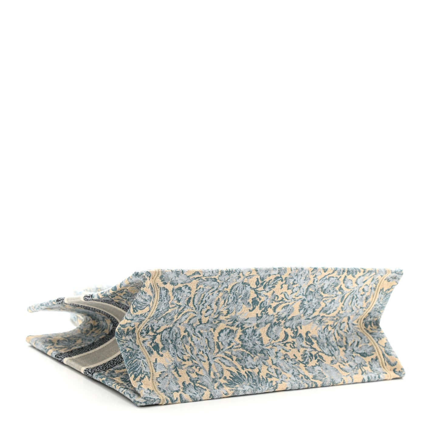 Canvas Embroidered Medium Brocart Book Tote Metallic Blue