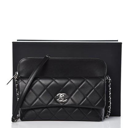 Chanel Calfskin Quilted Crossbody Bag Black 9 of 9
