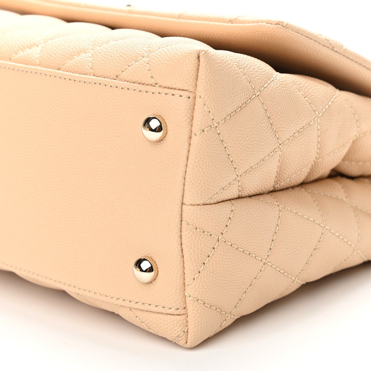 Chanel Caviar Lizard Embossed Quilted Small Coco Handle Flap Beige 9 of 9