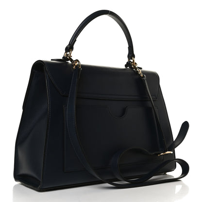 Gucci Calfskin Medium Padlock Signature Top Handle Bag Navy 3 of 14