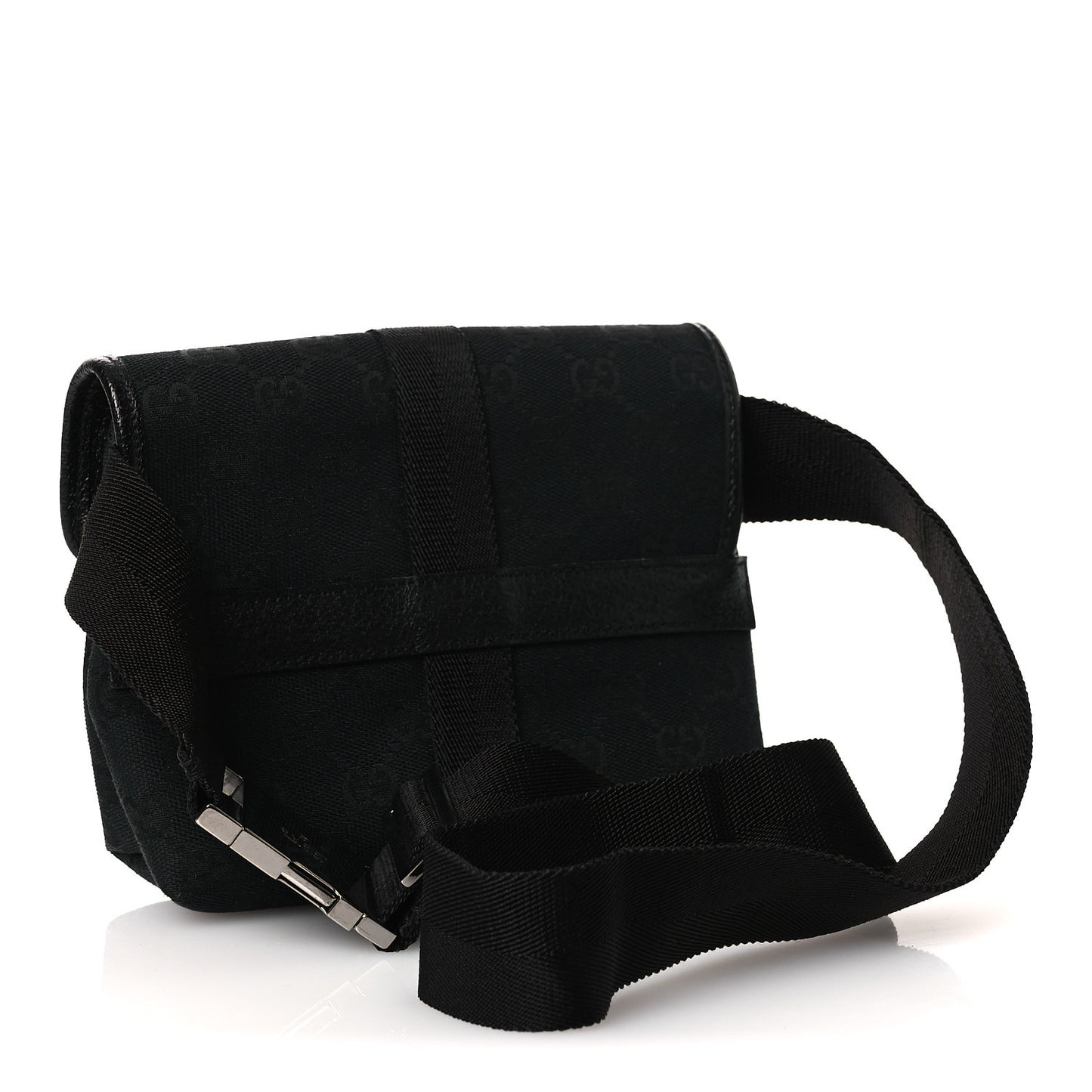 GG Monogram Web Buckle Belt Bag Black