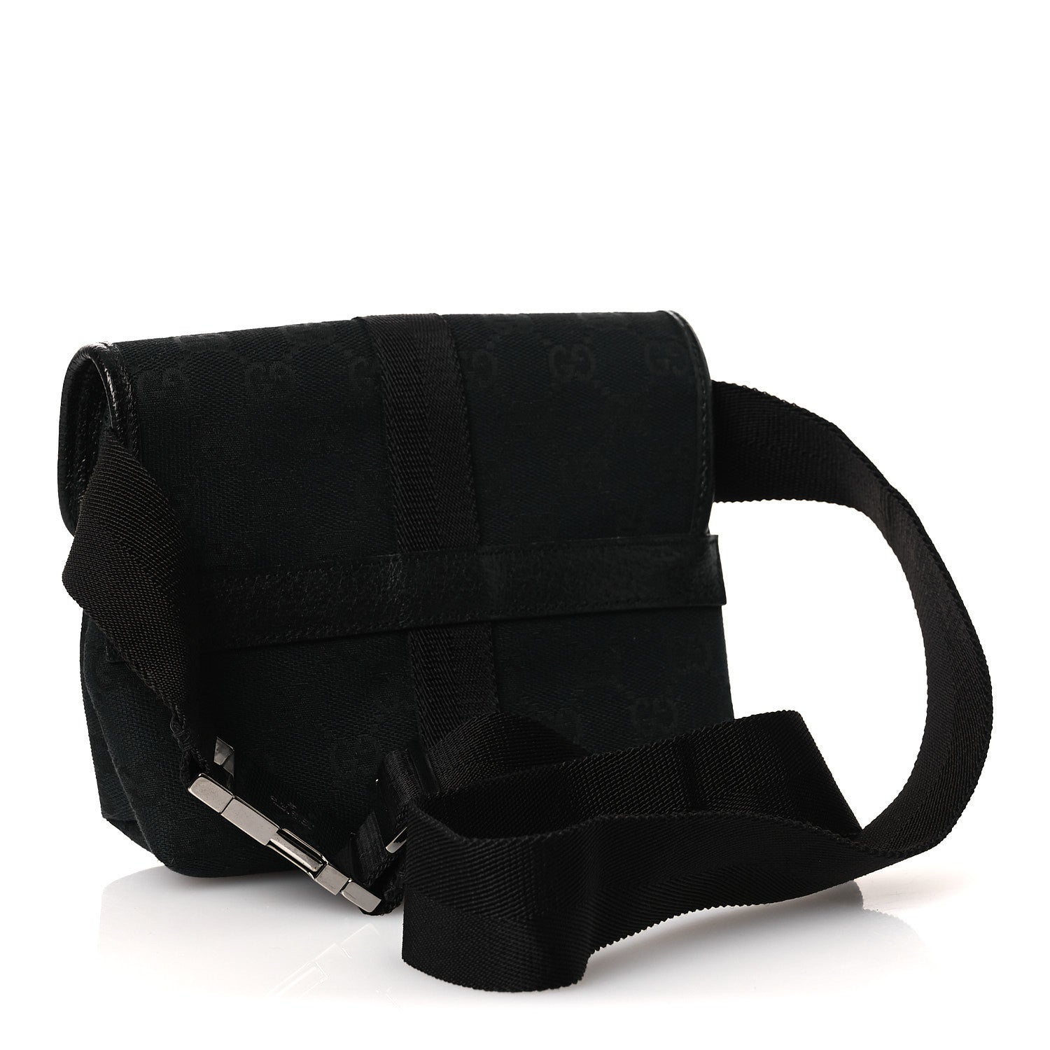 Gucci GG Monogram Web Buckle Belt Bag Black 3 of 11