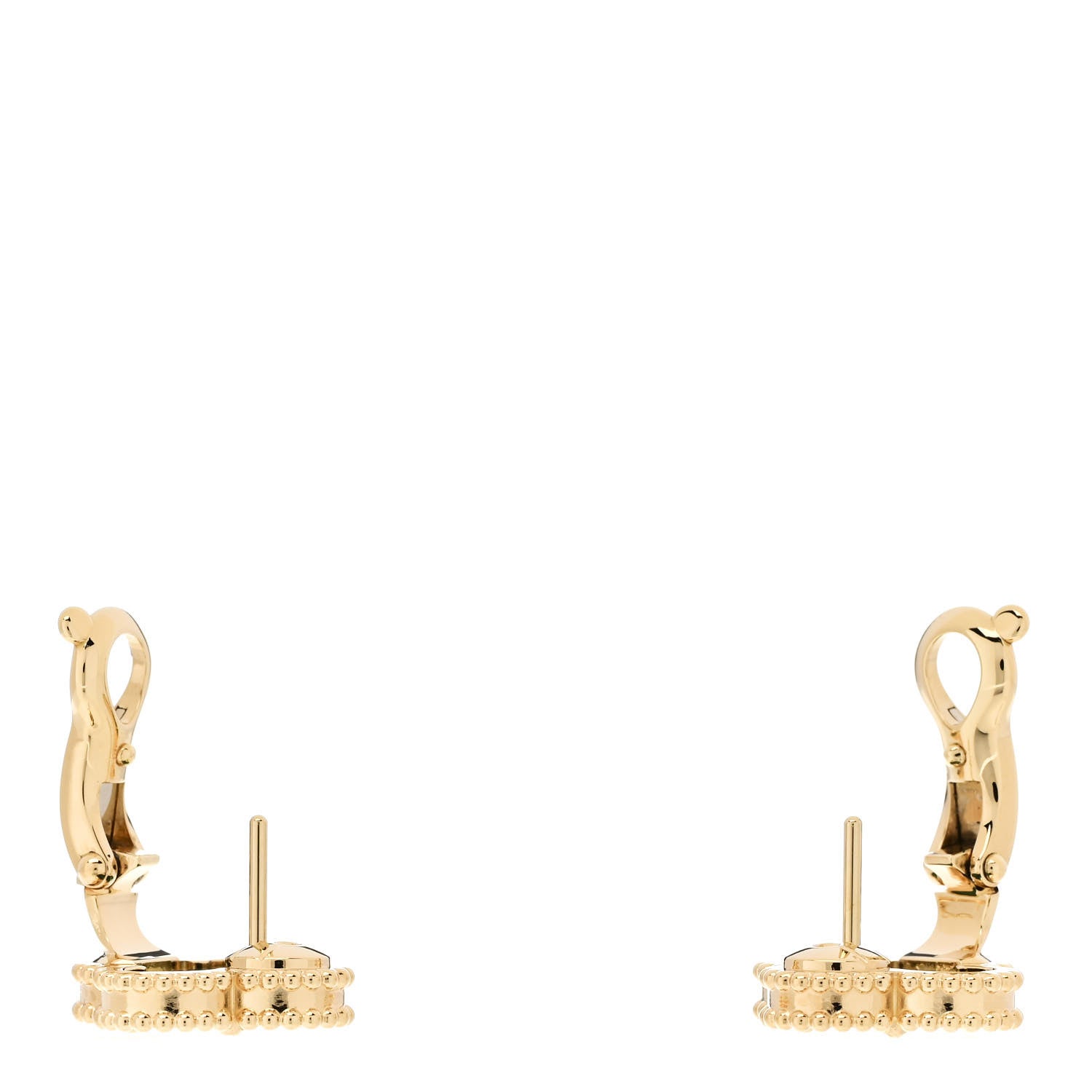 Van Cleef & Arpels 18K Yellow Gold Malachite Vintage Alhambra Earrings 3 of 5