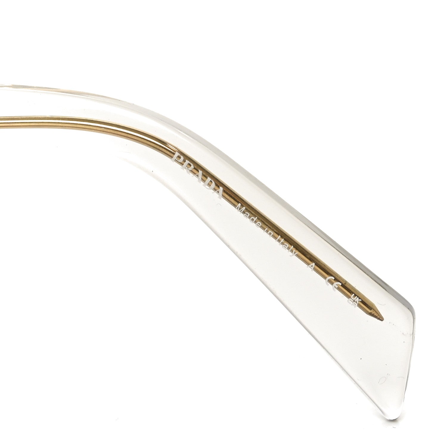 Prada Acetate Symbole Sunglasses SPR 17W Transparent Gold 5 of 7