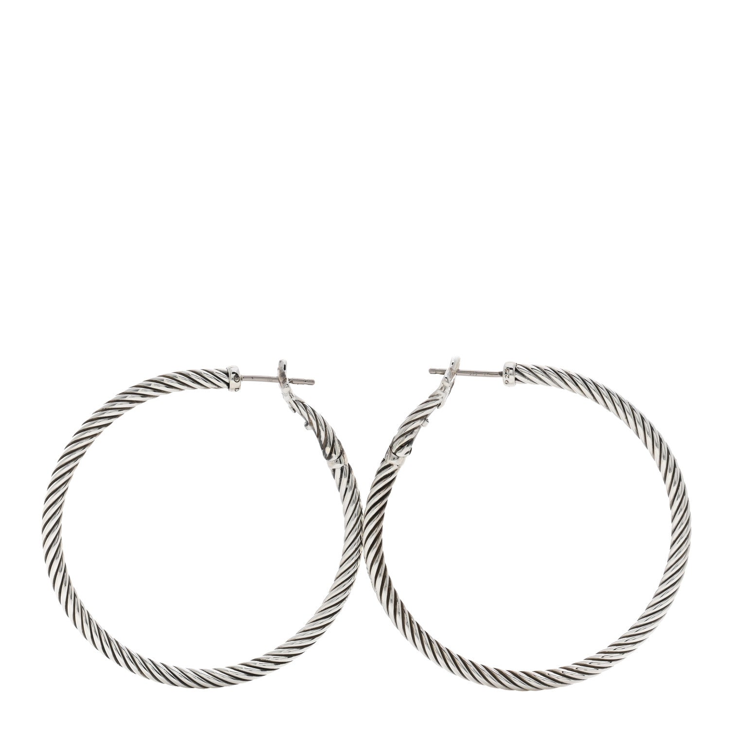 David Yurman Sterling Silver 45mm Cable Classics Hoop Earrings 3 of 4