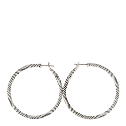 David Yurman Sterling Silver 45mm Cable Classics Hoop Earrings 3 of 4
