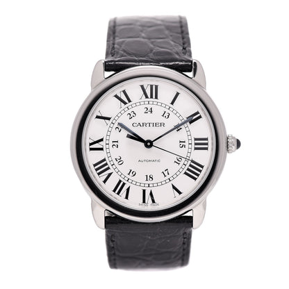 Cartier Stainless Steel Alligator 36mm Ronde Solo Automatic Watch 1 of 11