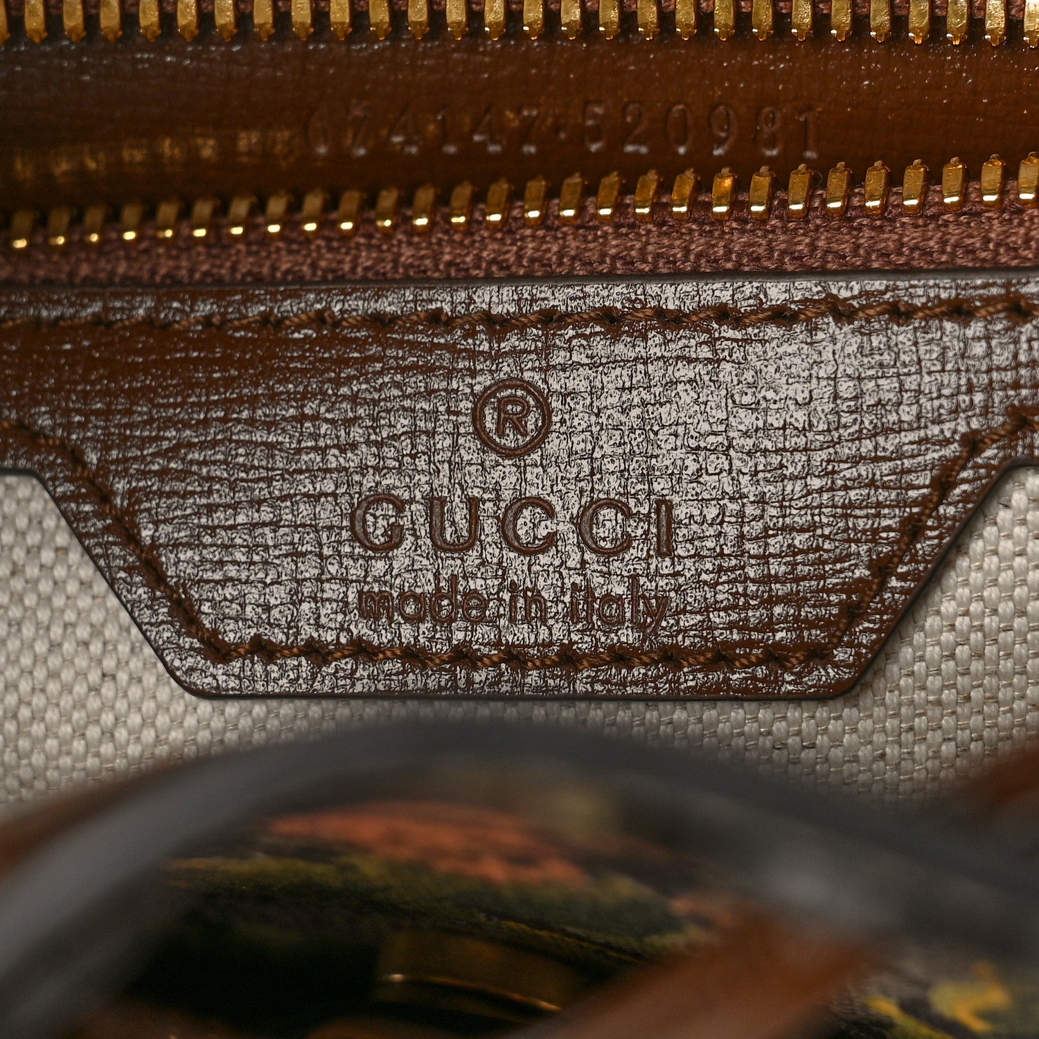 Gucci GG Supreme Monogram Azalea Calfskin Dusty Carnation Retro Interlocking G Buckle Backpack Beige Ebony Multicolor Brown Sugar 6 of 8