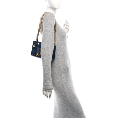 Gucci Calfskin Studded Small Padlock Shoulder Bag Blue Agata 2 of 10
