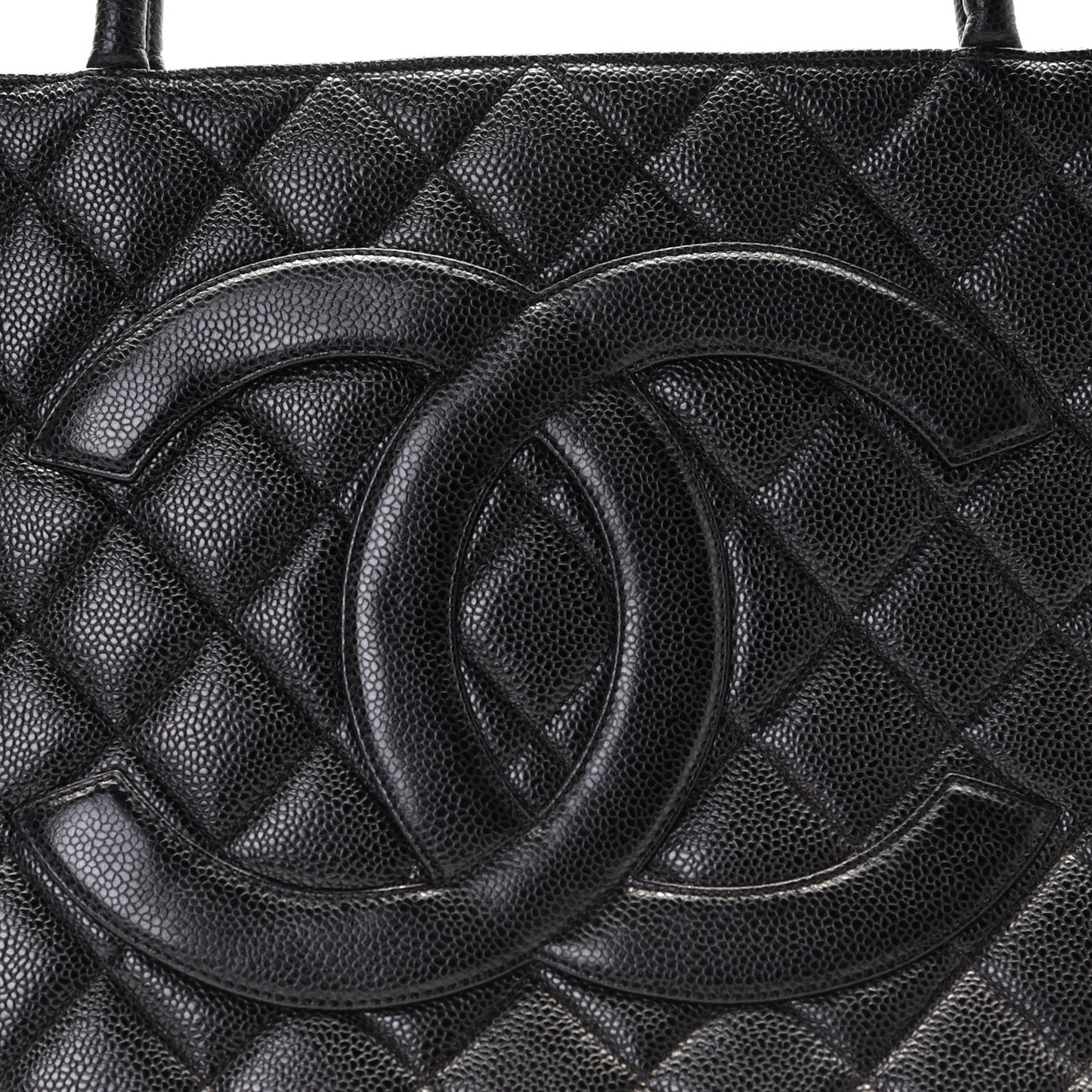 Caviar Quilted Medallion Tote Black
