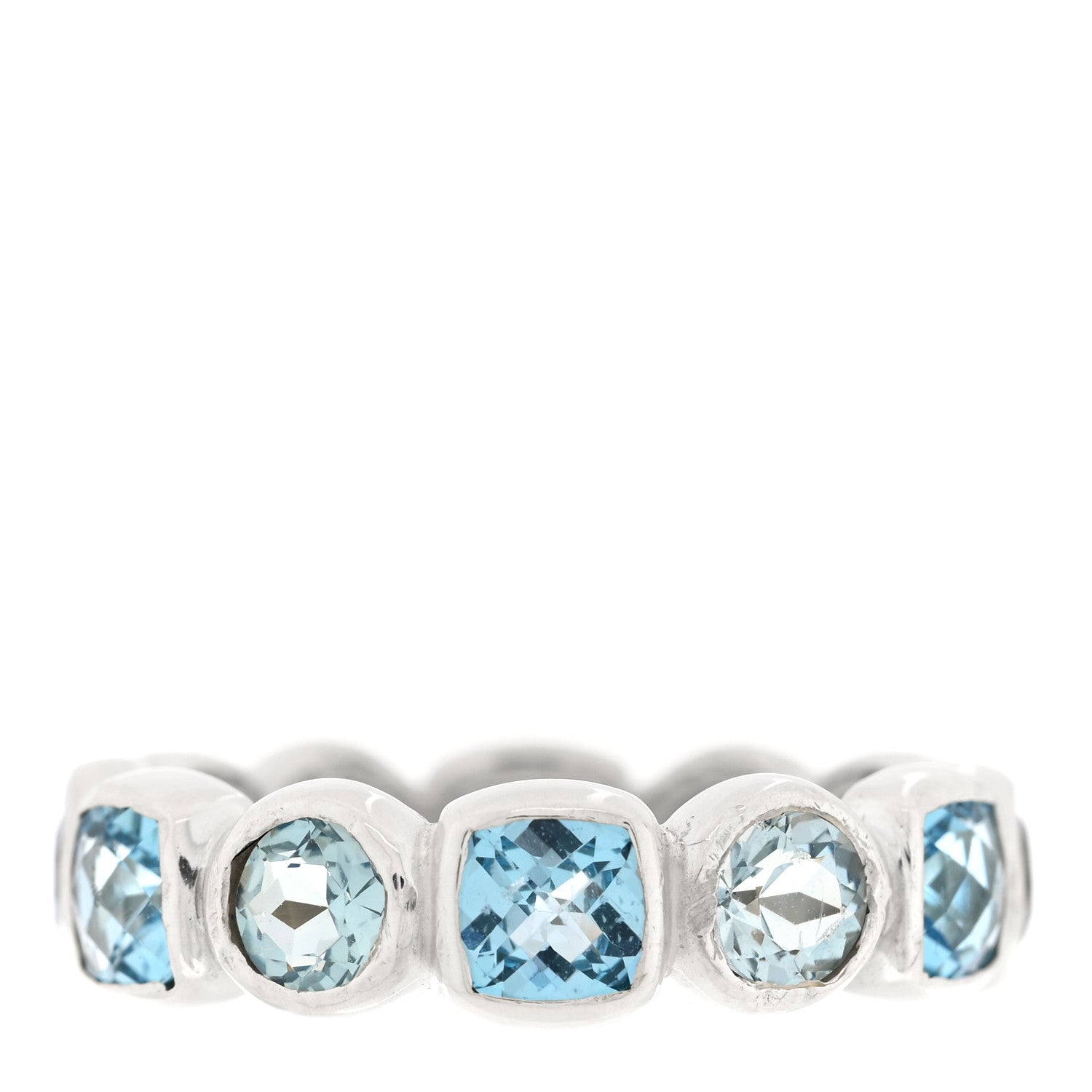 David Yurman Sterling Silver 18K Yellow Gold Blue Topaz Chiclet Ring 52 6 3 of 4