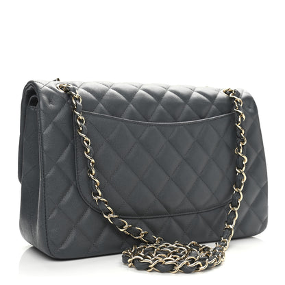 Chanel Caviar Quilted Jumbo Double Flap Grey 3 of 11