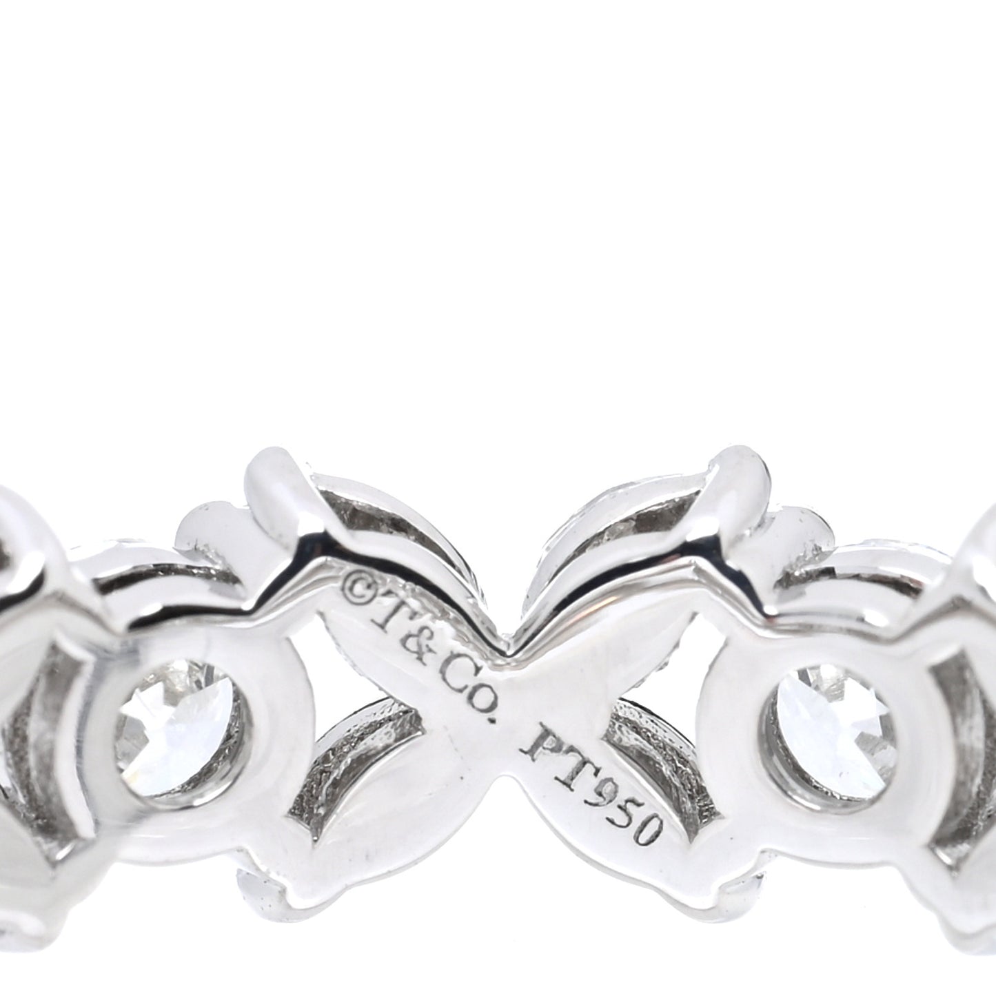 Platinum Diamond Victoria Alternating Band Ring 54 6.75