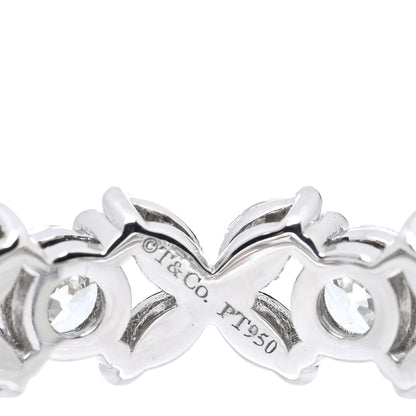 Tiffany Platinum Diamond Victoria Alternating Band Ring 54 6.75 4 of 5