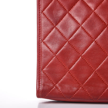 Chanel Lambskin Quilted CC Clutch Red 9 of 16