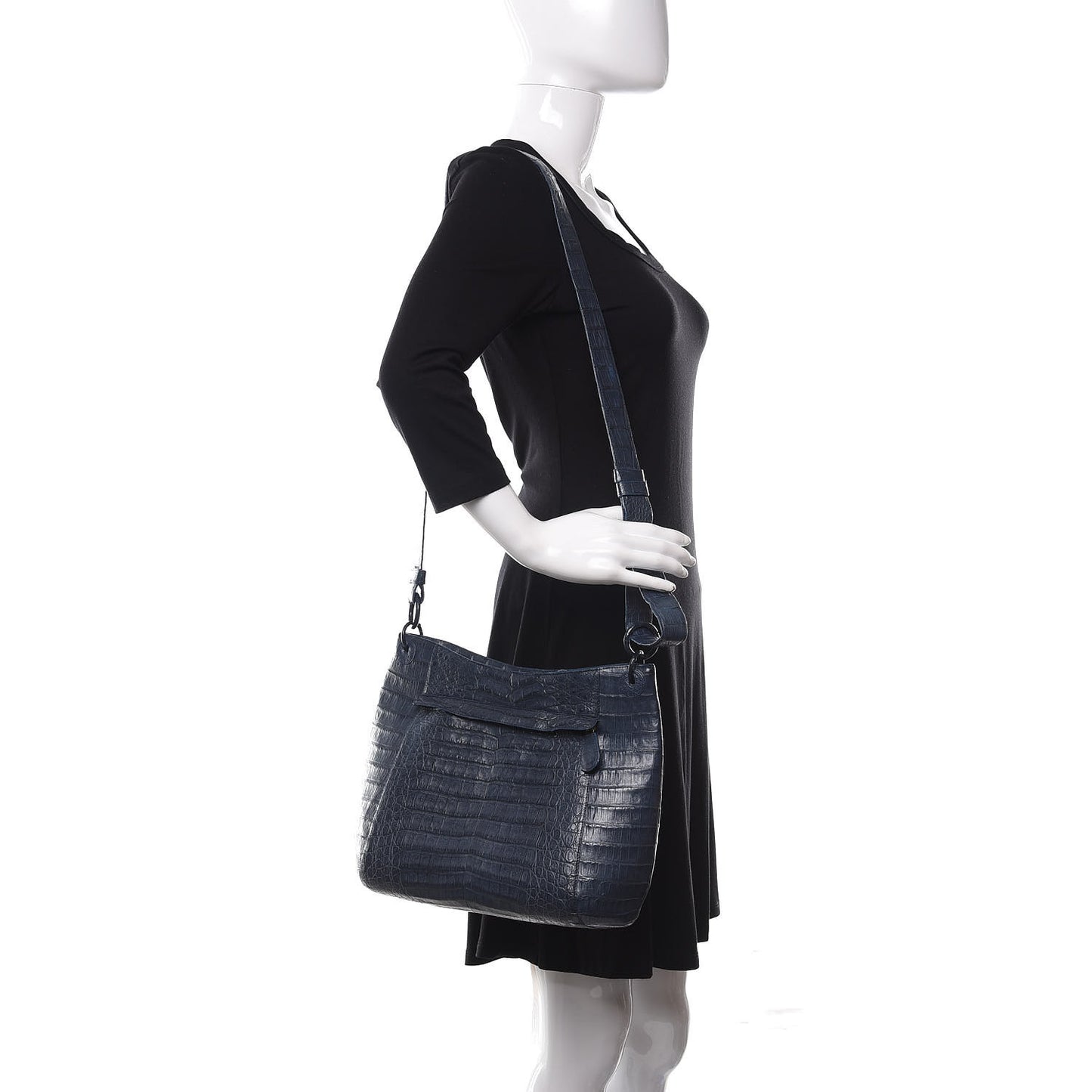 Crocodile Crossbody Bag Dark Blue