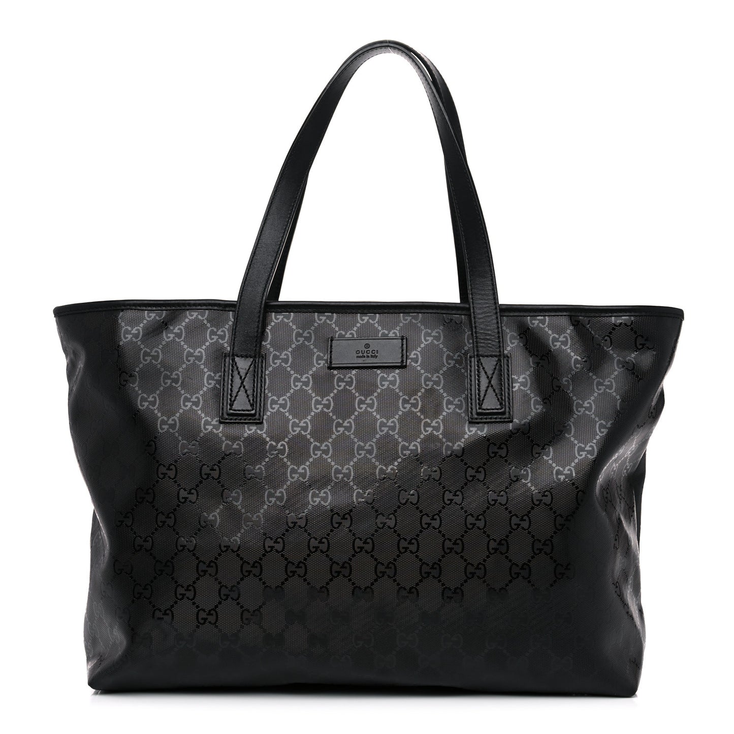 Imprime Monogram Medium Zippered Shopping Tote Black