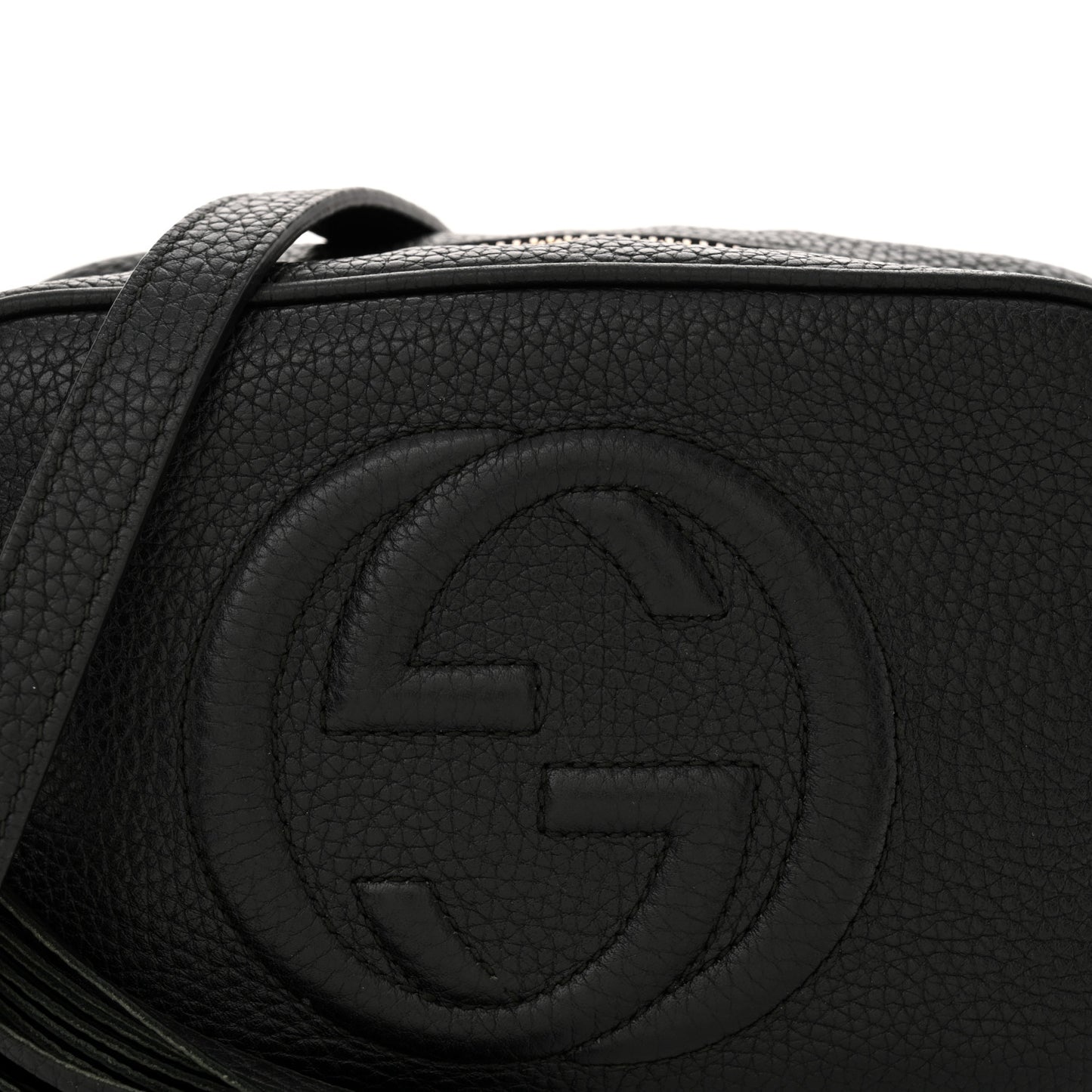 Pebbled Calfskin Mini Soho Disco Bag Black