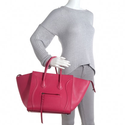 Celine Grained Calfskin Medium Phantom Luggage Fuchsia 2 of 9