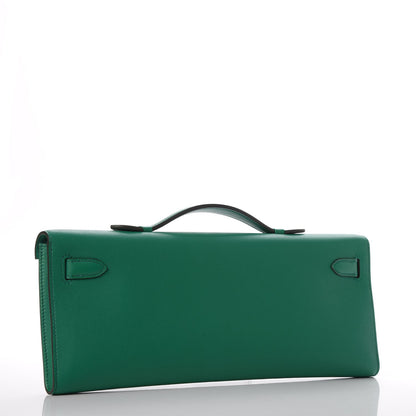 Hermes Swift Kelly Cut Clutch Pochette Vert Vertigo 3 of 26