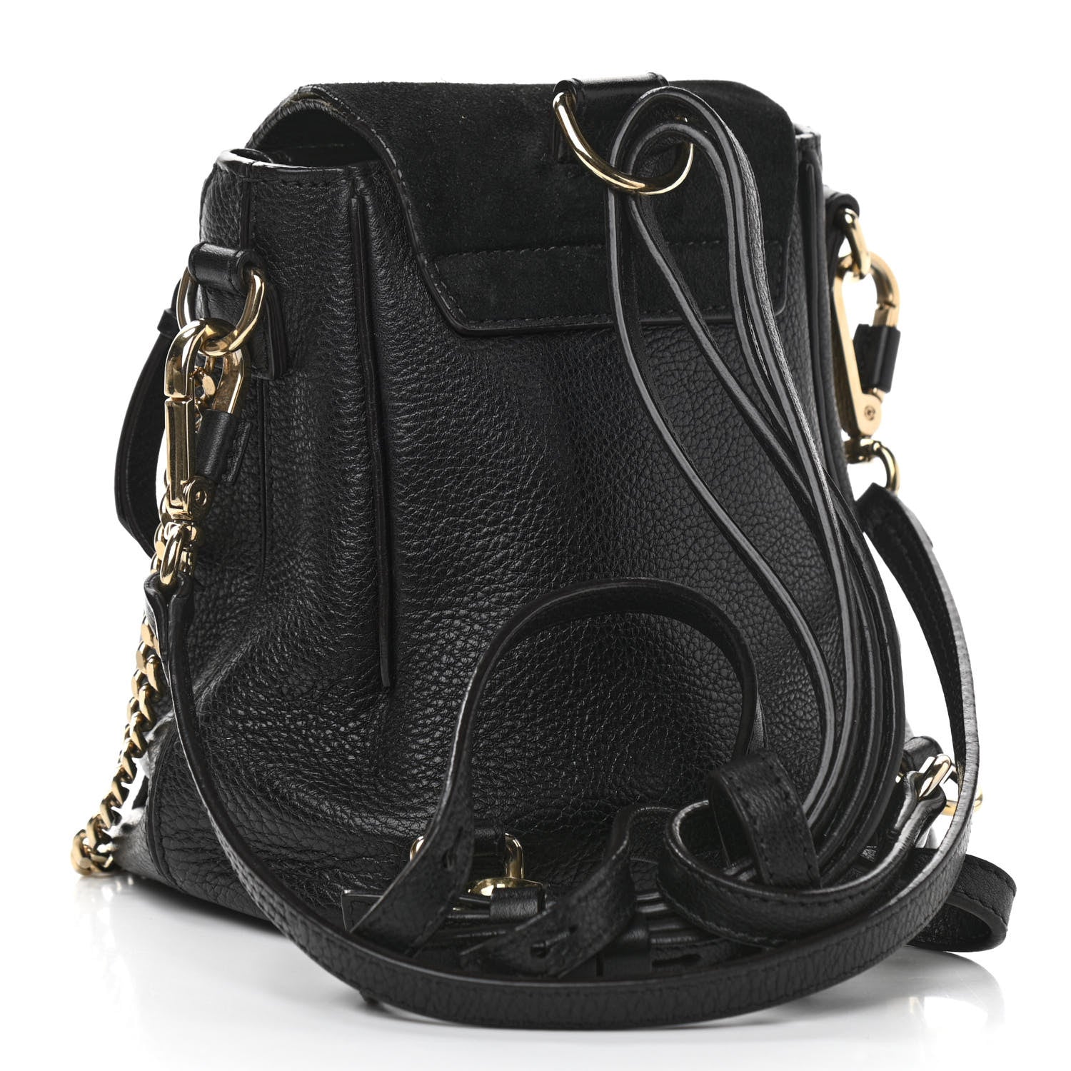 Chloe Suede Calfskin Mini Faye Backpack Black 3 of 12