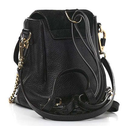 Chloe Suede Calfskin Mini Faye Backpack Black 3 of 12