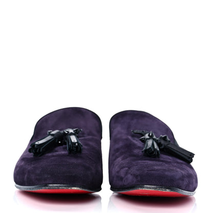 Christian Louboutin Velvet Mens Dada Flat Loafers 41 Purple 2 of 8