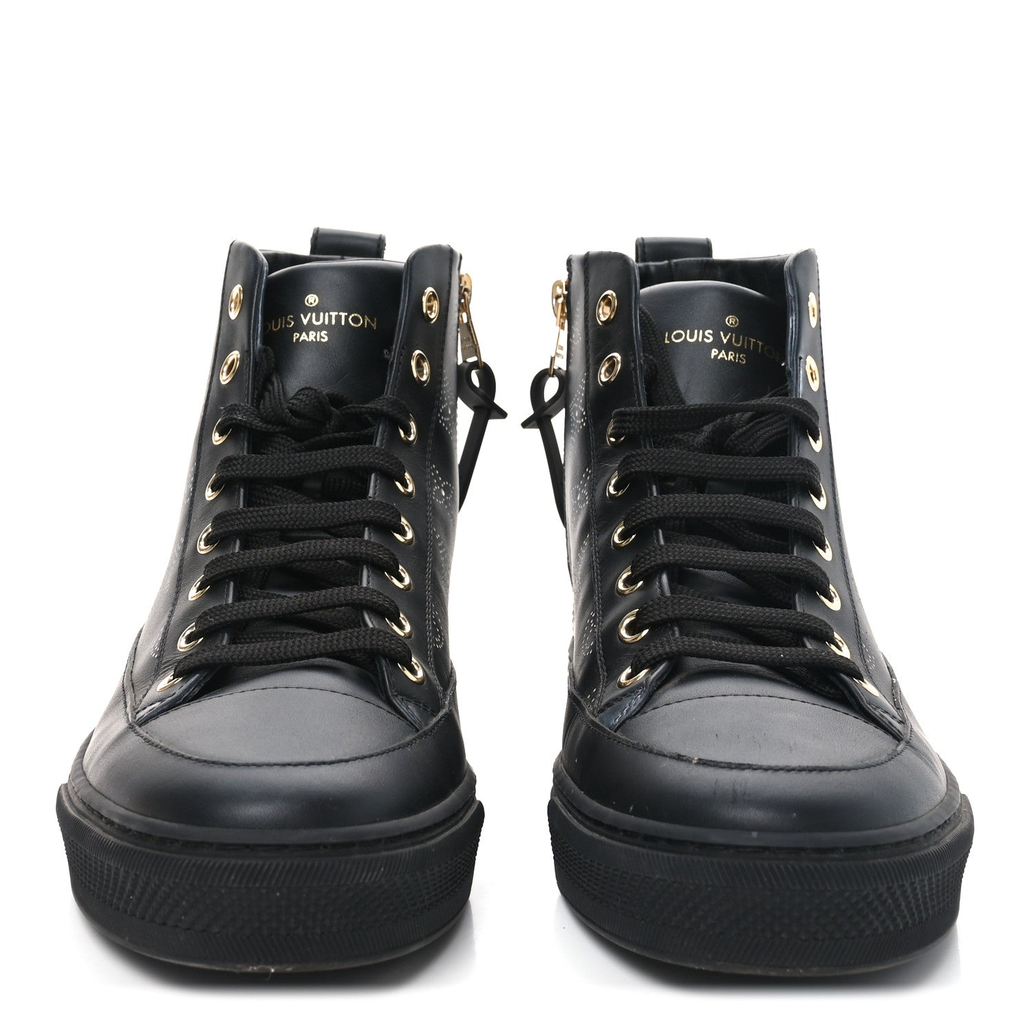 Louis Vuitton Calfskin Monogram Stellar Sneaker Boots 37.5 Black White 3 of 8