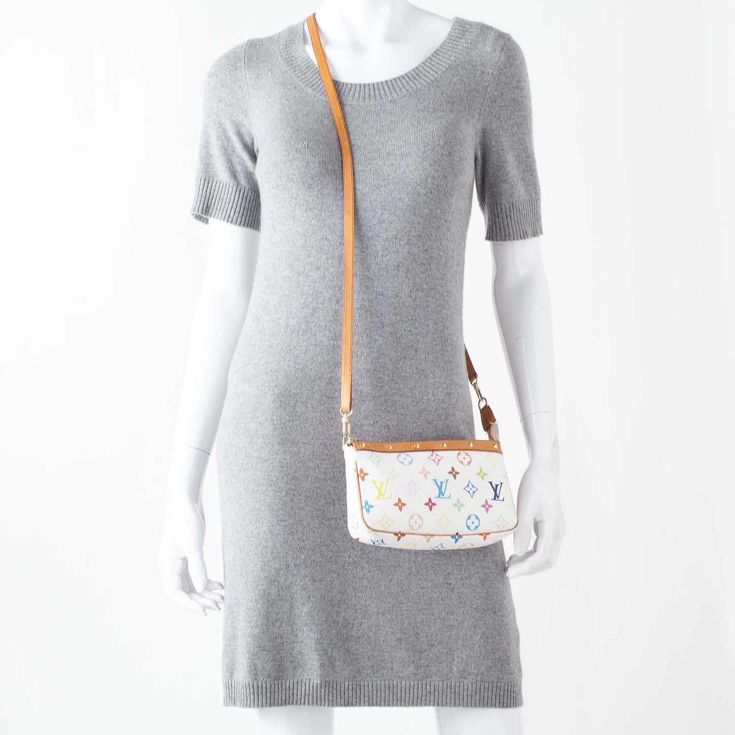 Monogram Multicolor Pochette Accessories White