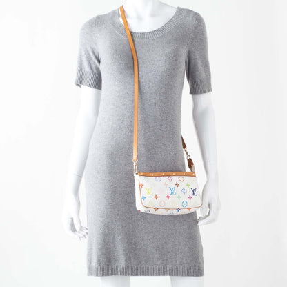 Louis Vuitton Monogram Multicolor Pochette Accessories White 2 of 9