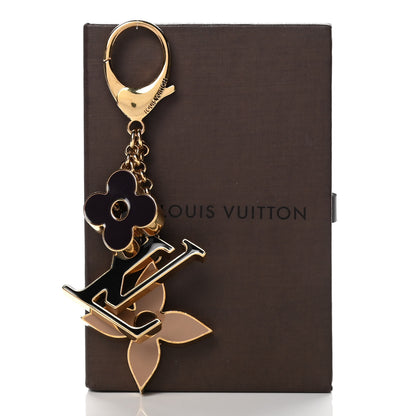 Louis Vuitton Metal Enamel Fleur De Monogram Bag Charm Dore 7 of 7