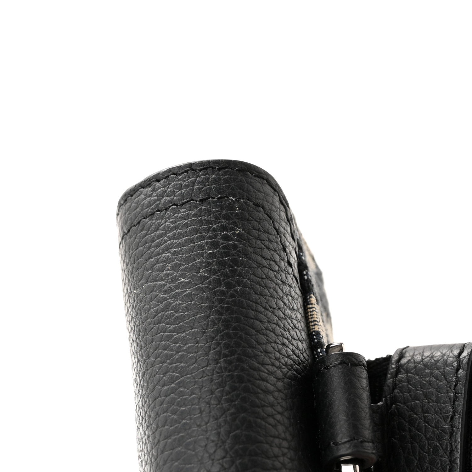 Christian Dior Oblique Grained Calfskin Adjustable Saddle Shoulder Strap With Pouch Black 10 of 12
