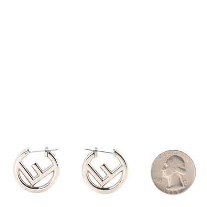 Fendi Metal FF Hoop Earrings Silver 2 of 4
