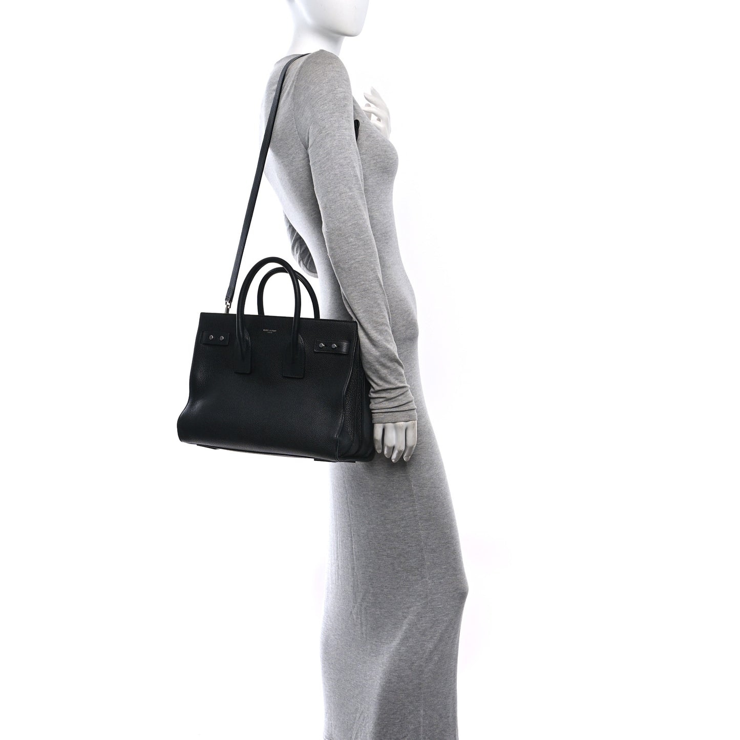 Grained Calfskin Small Supple Sac De Jour Black