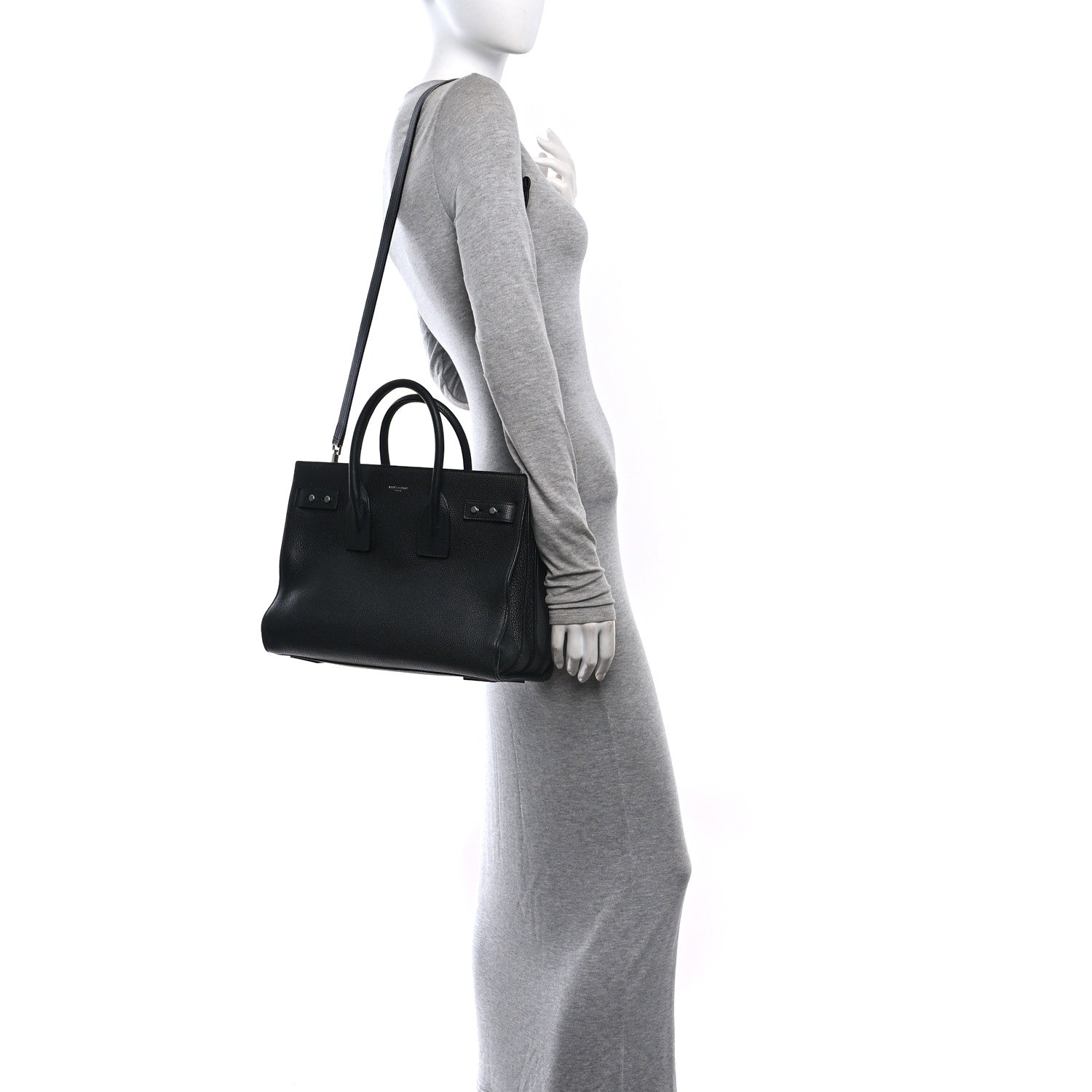 Saint Laurent Grained Calfskin Small Supple Sac De Jour Black 2 of 12