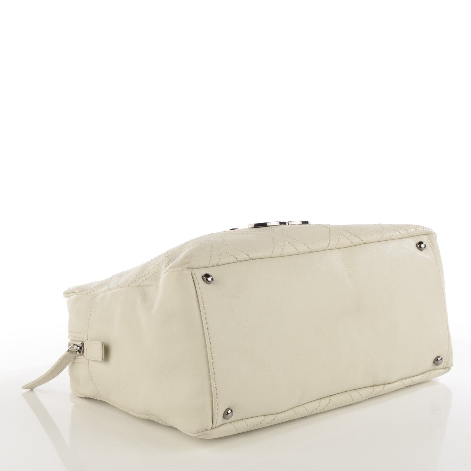 Chanel Calfskin Large Diamond Stitch Tote White 4 of 7